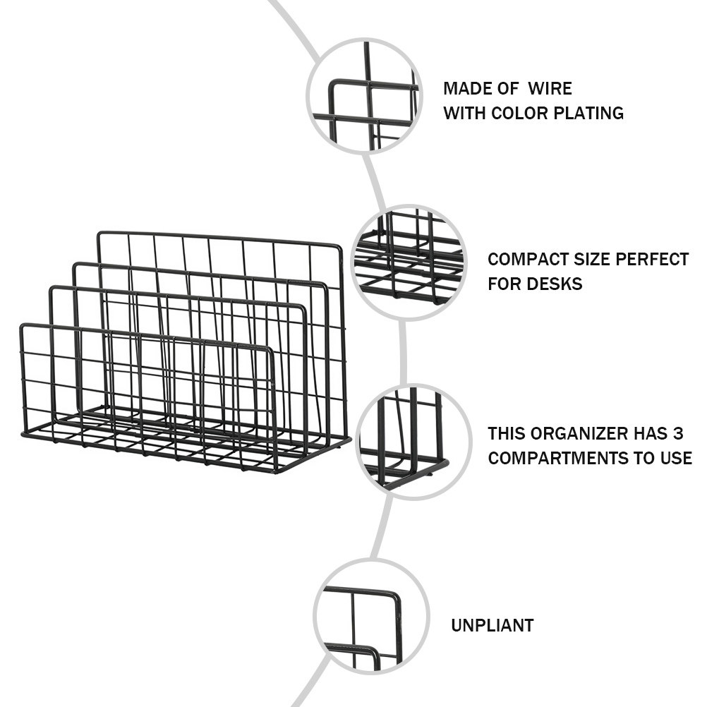 금속 소재의 데스크탑용 우편 정리대, 3칸 수납 공간, - Magazine Holder Rack 리뷰 및 가격